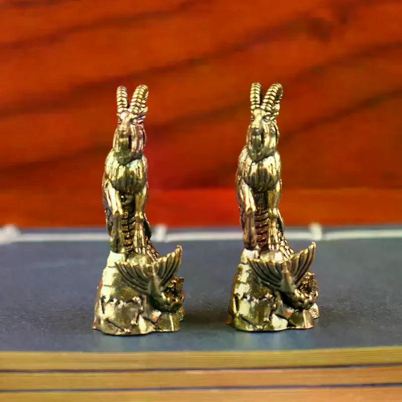 Capricorn Brass Statue Goat Body Fish Tail Zodiac Sign Figurine For Home Office Decor Luck Ornament Oasis Select