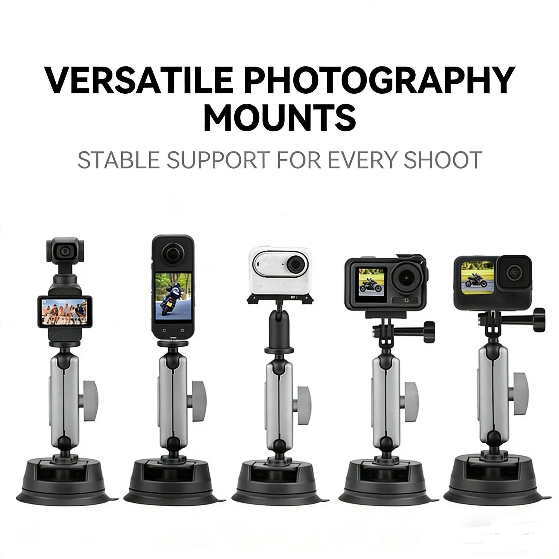 Suction Cup Car Mount for DJI Osmo, GoPro & Insta360