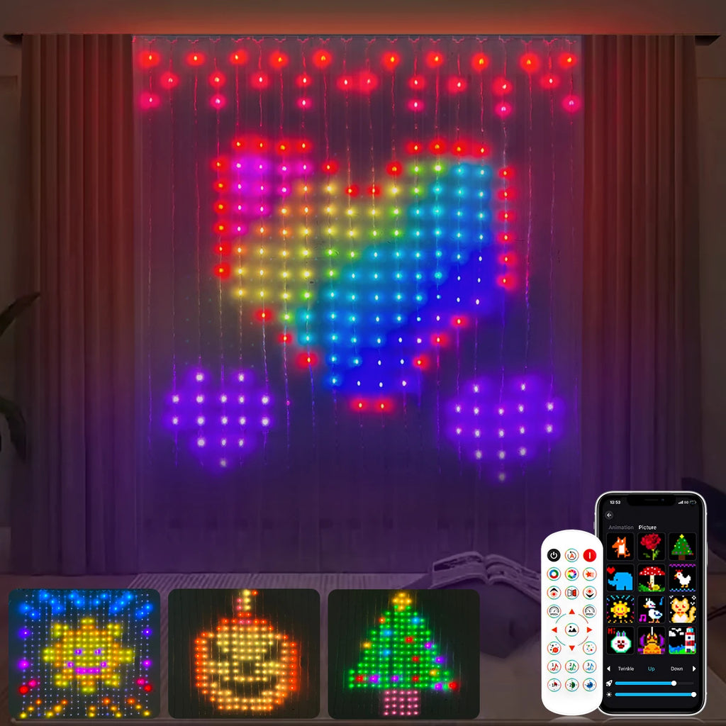 LED Curtain Ambient Lighting String RGB Programmable Smart Lamp Chain 100+ Scene Lights,USB 5V,Christmas Home Ambinet Decor Oasis Select