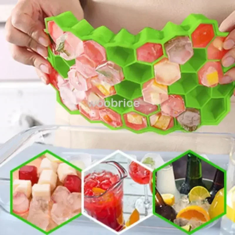 Ice Molds Silicone Honeycomb Hexagonal Template Popsicle Cube Mold Reusable BPA Free DIY Popsicle Mold Ice Cube Trays Oasis Select