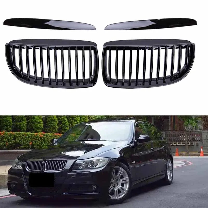 Car Front Bumper Grilles for BMW E90 E91 3 Series 323I 328I 335I 330I 325I 05-08 ABS Pulleco Grille Racing Grill Gloss Black Oasis Select