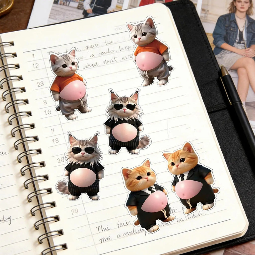 Cat Stickers 3D Belly Stickers Soft Silicone For Phone Case Car Decoration Children's Birthday Party Favor Festival Supplies Oasis Select