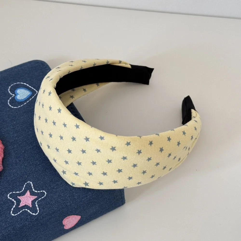 New Polka Dots Headbands Stripes Star Pattern Hair Band Classic Dot Point Grey Series Female Headwear Girl Oasis Select 5
