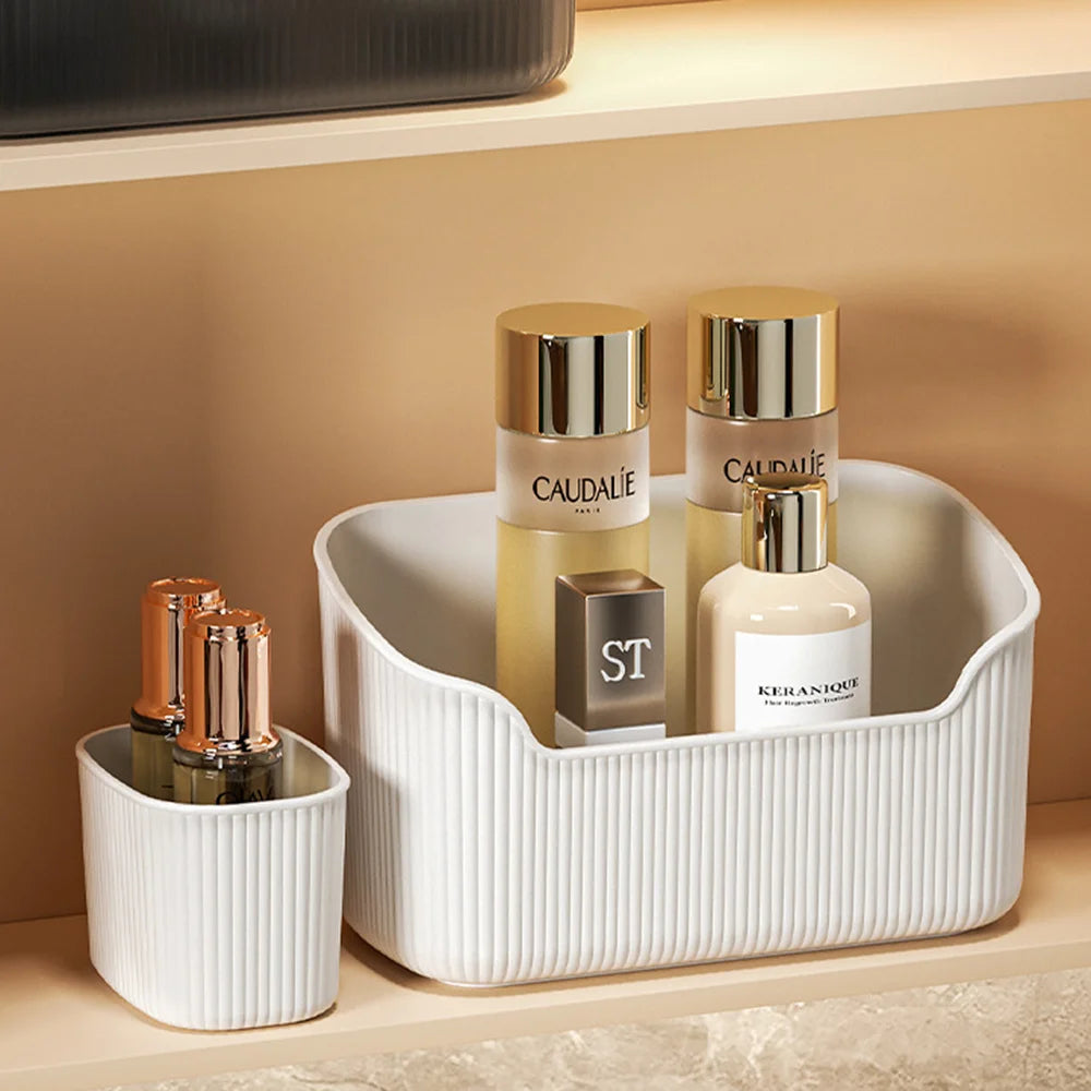 Desktop Cosmetics Storage Box Toiletries Cotton Swab Container Bathroom Accessories Brushes Makeup Organizer Case Lipsticks Box Oasis Select