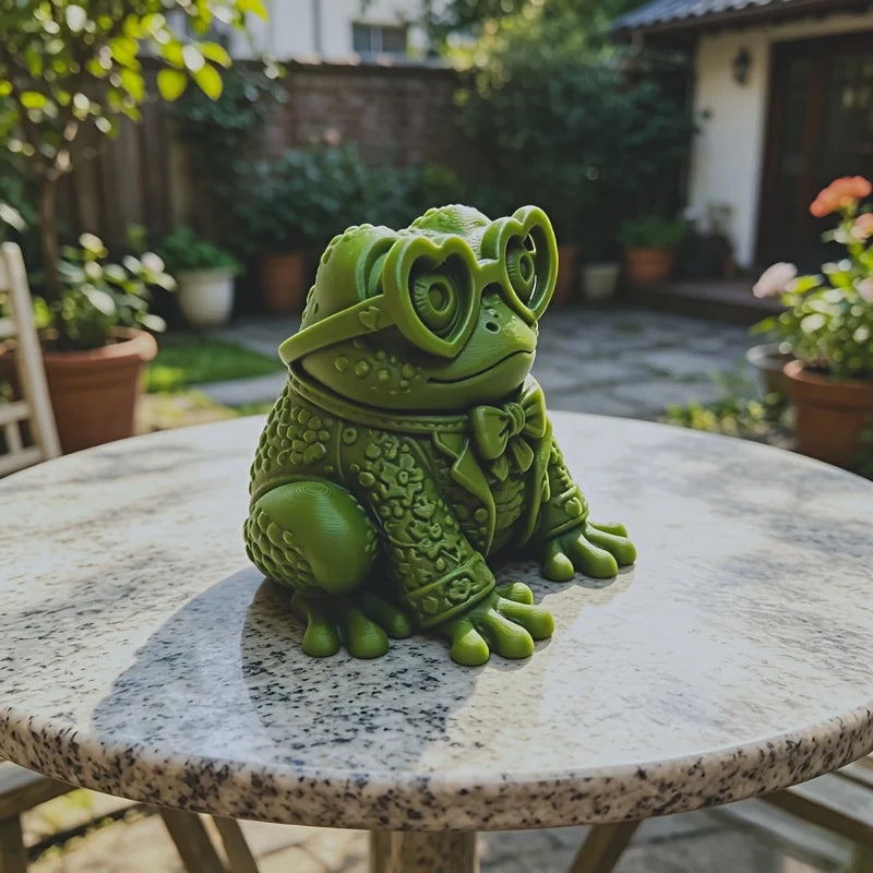 Gentleman Frog Garden Statue Bow Shaped Waterproof Outdoor Courtyard Lawn Desktop Decoration Flower Pot Landscape Decoration Oasis Select