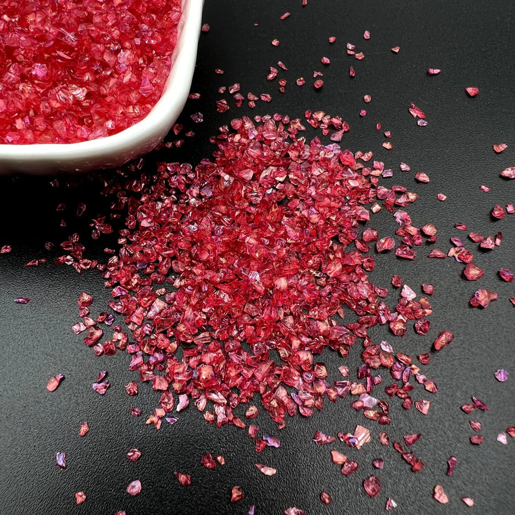 20g Glass Crushed Stone Irregularity Crystal Gravel Filling For DIY Epoxy Resin Mold Filler Crafts Decorative Nail Art Filler Oasis Select Red 20g