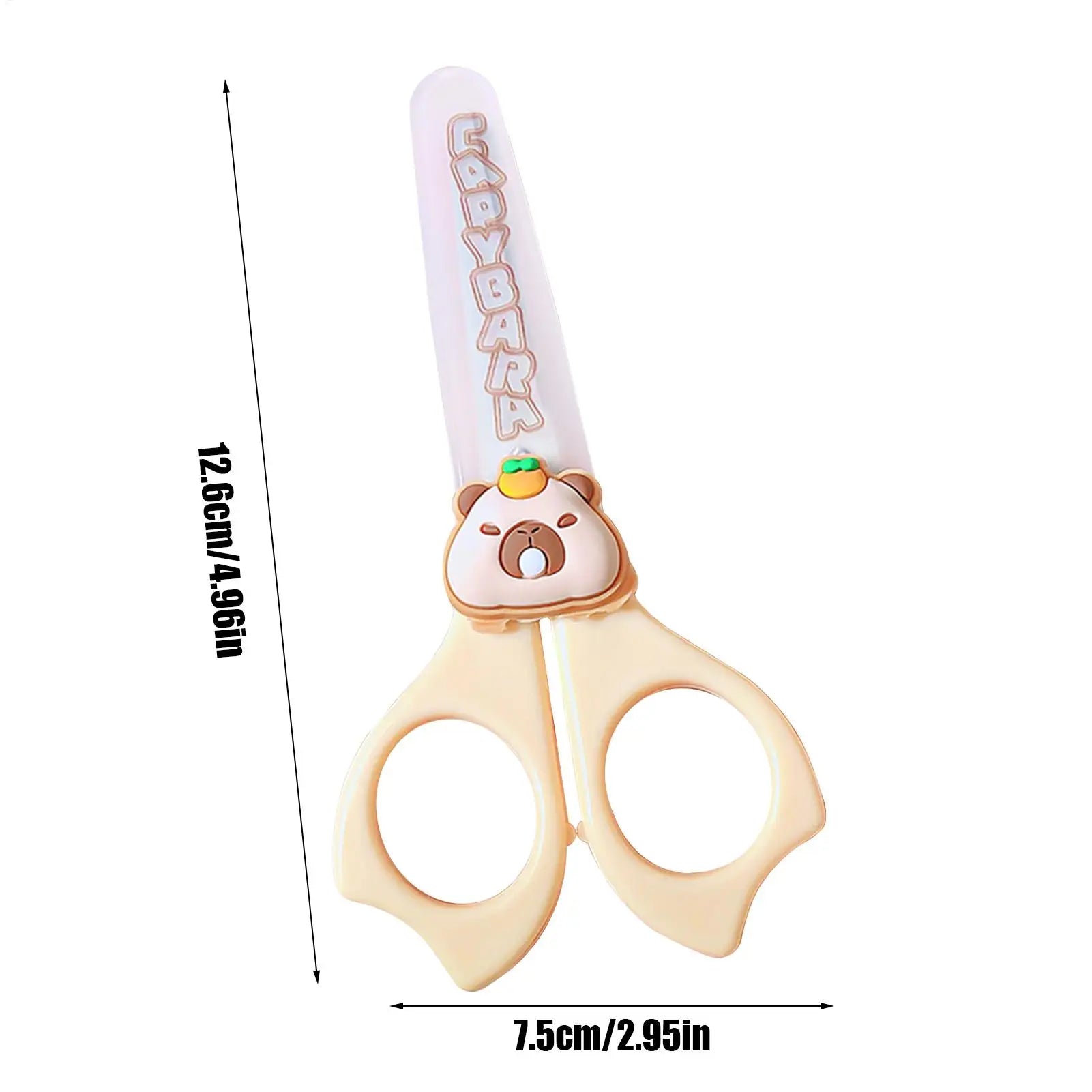 Kid Safety Scissors Capybara Safety Scissors With Round Tip Anti-Slip Handle Students Stationery Children Activities Supplies Oasis Select