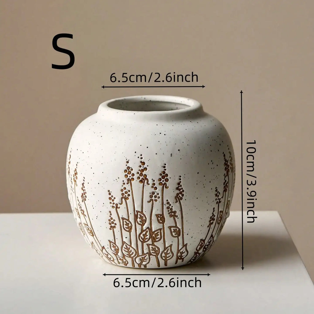 Countryside Style Ceramic Small Vase Lavender Water Nourishing Vase Living Room Table Decoration and Accessories Home Decoration Oasis Select S