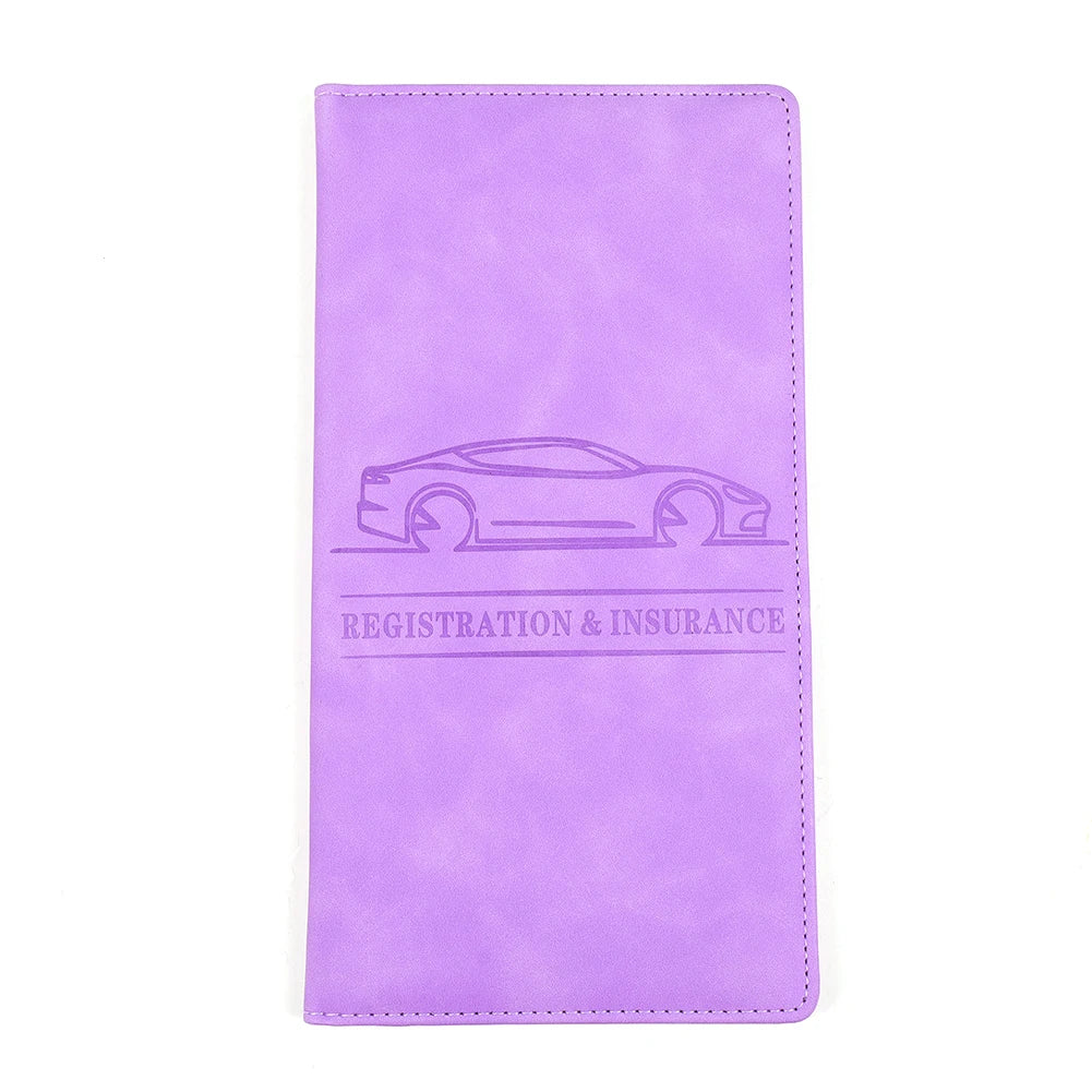 PU Leather Car Registration Insurance Holder Men Driving License Cover Auto Documents License Storage Bag Credit Card Holder Oasis Select Purple