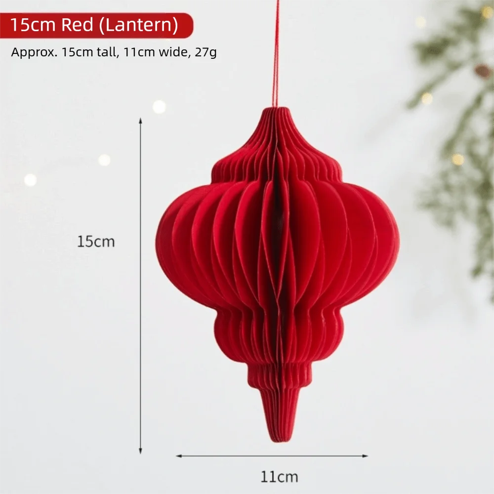 Red Honeycomb Paper Hanging Decoration with Tassel | New Year
