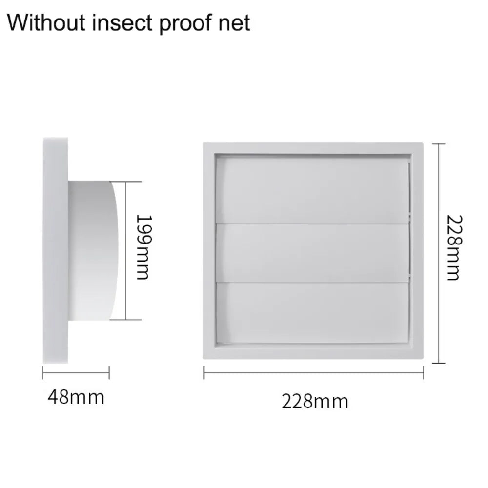 White Plastic Dryer Vent Hood Cover Grille with Screen | 4–8"