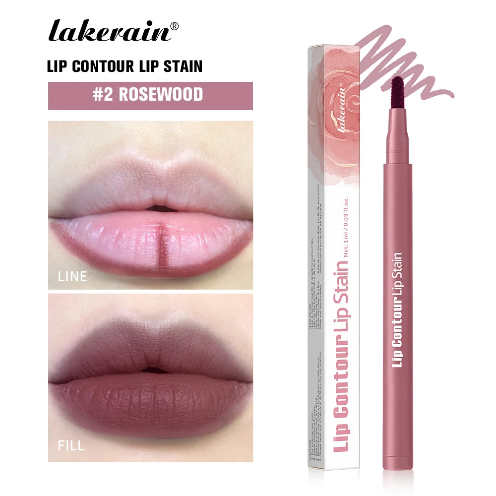 Lakerain Lip Liner Pencil Ballpoint Felt Tip Transfer-proof Lip Liner Stain Smudge-proof Waterproof Lip Liners Natural Makeup Oasis Select 2 Rosewood