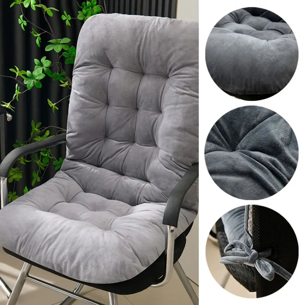 Cotton Chair Cushion & Backrest Pillow 45×93cm | Washable
