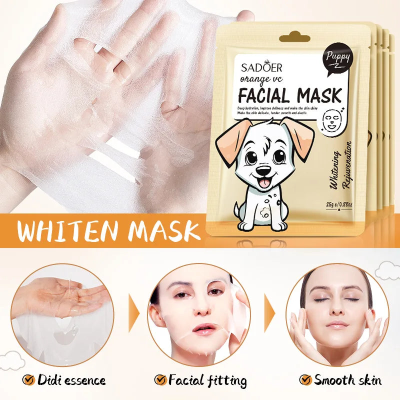 SADOER Fruit Face Mask 5-Pack – Hydrating & Anti-Wrinkle Hydrating Sheet Mask Oasis Select