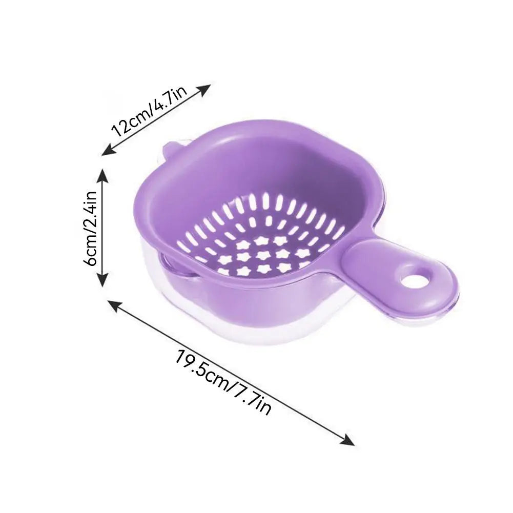 2-in-1 Fruit & Vegetable Wash Bowl with Drain Basket Colander