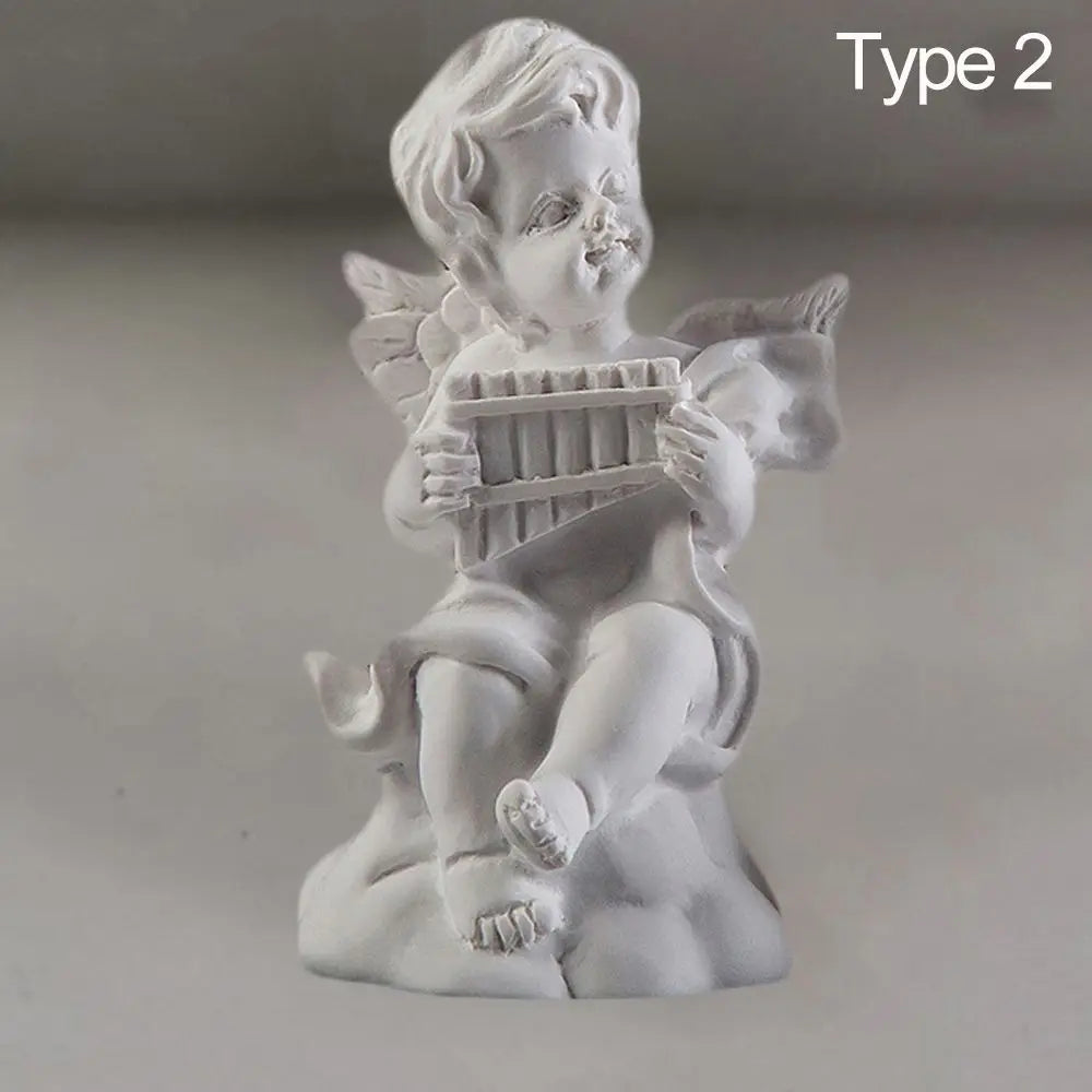 Mini Cupid Figurines Plaster Sculpture Greek Mythology Statue Nordic Style Angel Gypsum Portraits Desktop Ornament Oasis Select Type 2