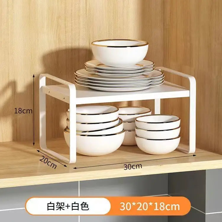 Countertop Kitchen Storage Rack – Layered Cabinet Organizer