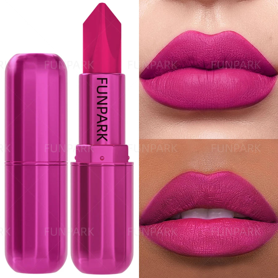 FUNPARK Matte Lipstick – Waterproof Velvet Lip Color | Rose Red