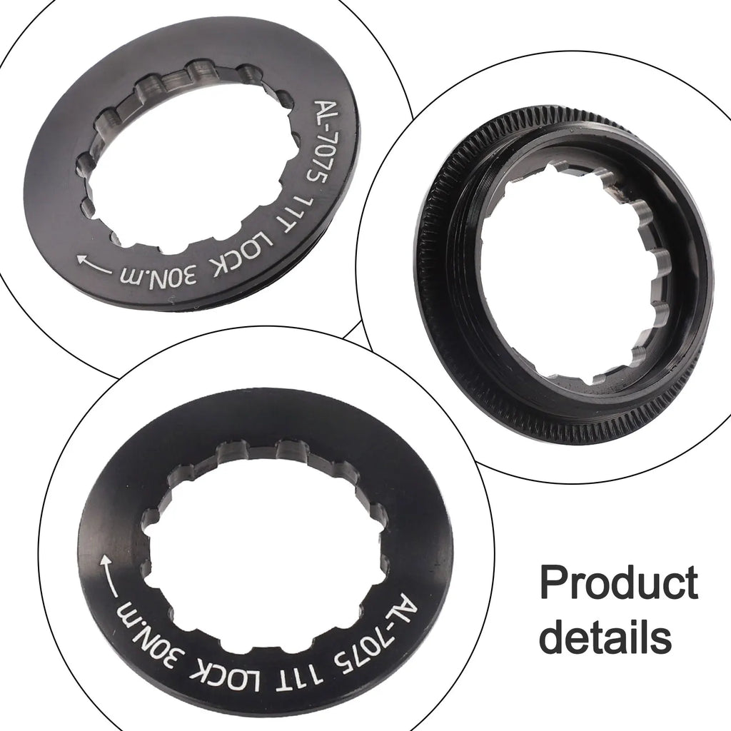 1pc Mountain Bike Cassette Lock Ring 8-11 Speed Anodized Aluminum Alloy Flywheel Locking Cover Bicycle Freewheels Accessories Oasis Select Black