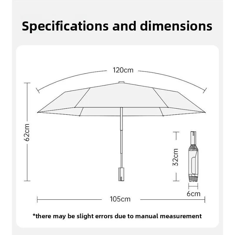 1pcs Automatic Tri Fold Reverse Umbrella Double Windproof Folding Umbrella for Daily Use Rain and Rain Umbrella Oasis Select