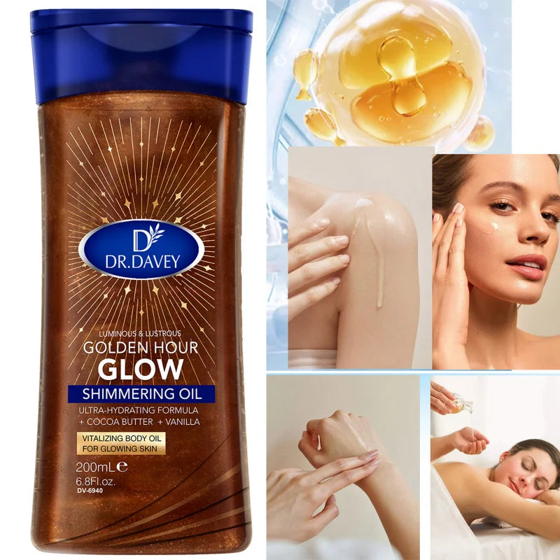 DR.DAVEY 200ml Shimmering Body Oil – Moisturizing Skin Glow