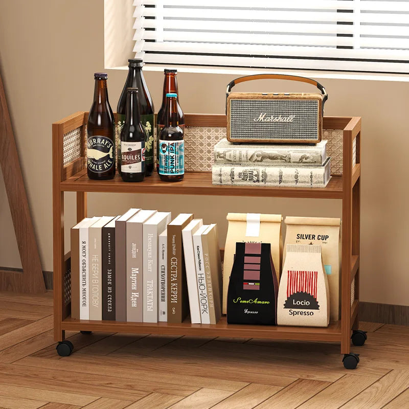 trolley rack, multi-layer snack storage shelf, floor-to-ceiling removable sundries storage shelf in living room sofa Oasis Select
