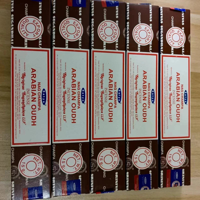 5BOX NAG Champa Incienso Satya Incense Collection Satya Handmade Sticks with Flavors Refreshing Medicinal Aromas Home Fragrances Oasis Select ARABIAN OUDH 5 small box