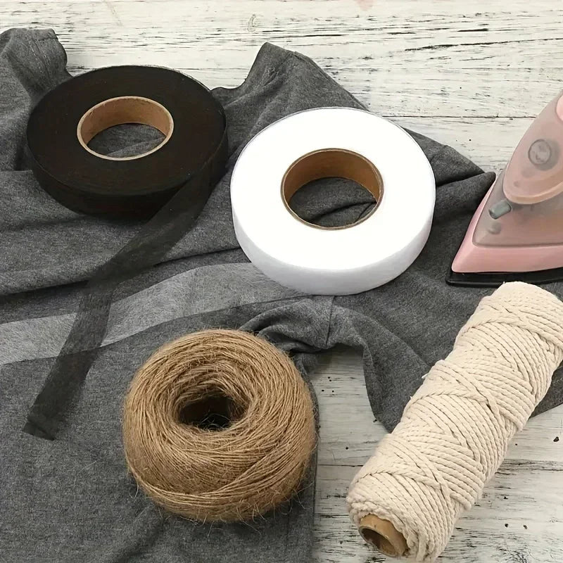 2roll Black White Double-sided Interlining Adhesive Fabric Clothes Iron On Hem Tape Interlining Web DIY Sewing Patchwork Acces Oasis Select