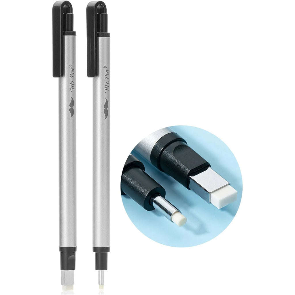 Pen erasers, square and round nibs, eraser pens, pencil erasers, automatic erasers, art erasers for drawing, precision erasers Oasis Select 2 rectangular cores