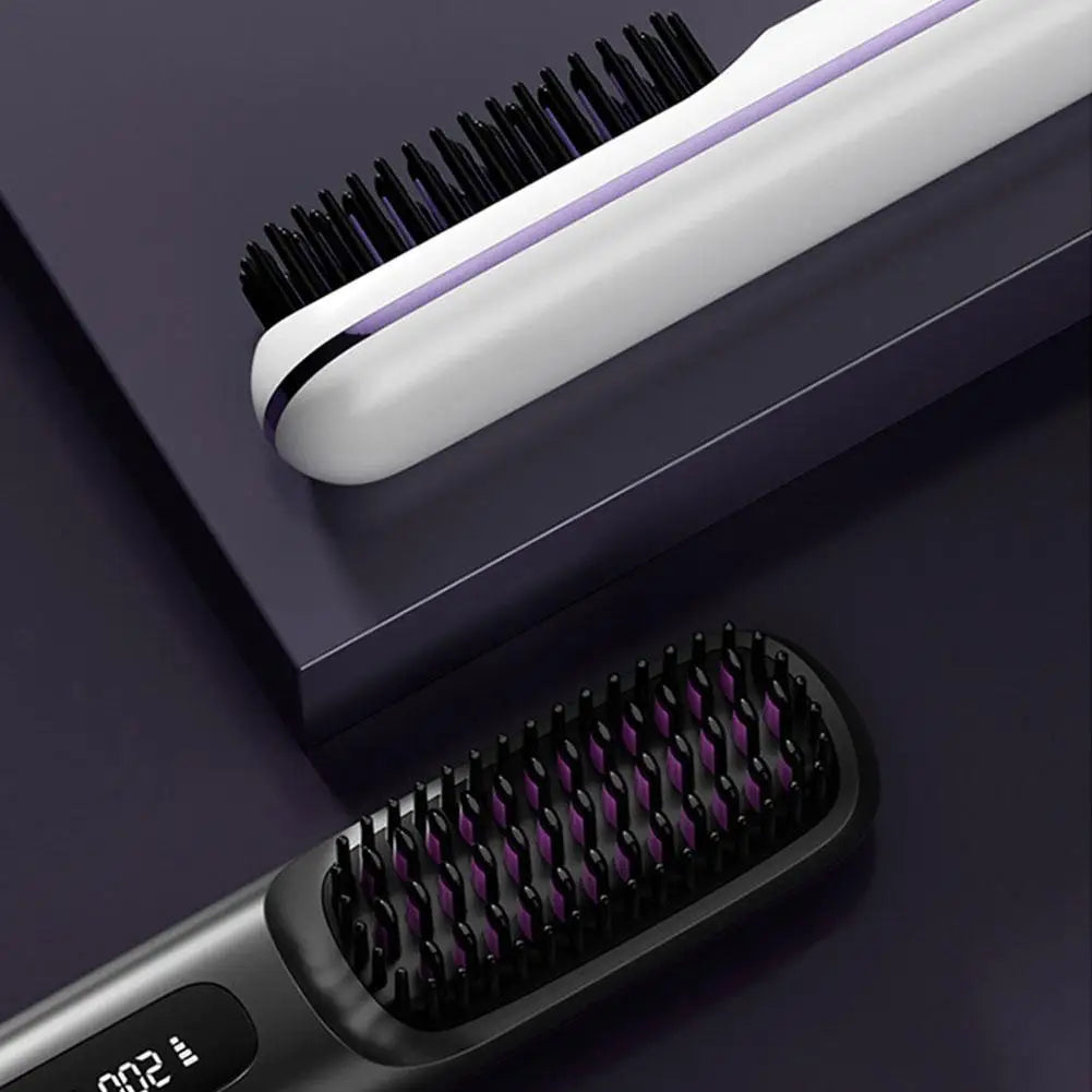 Cordless Hair Straightening Brush – Negative Ion USB Rechargeable Hair Straightening Brush Oasis Select
