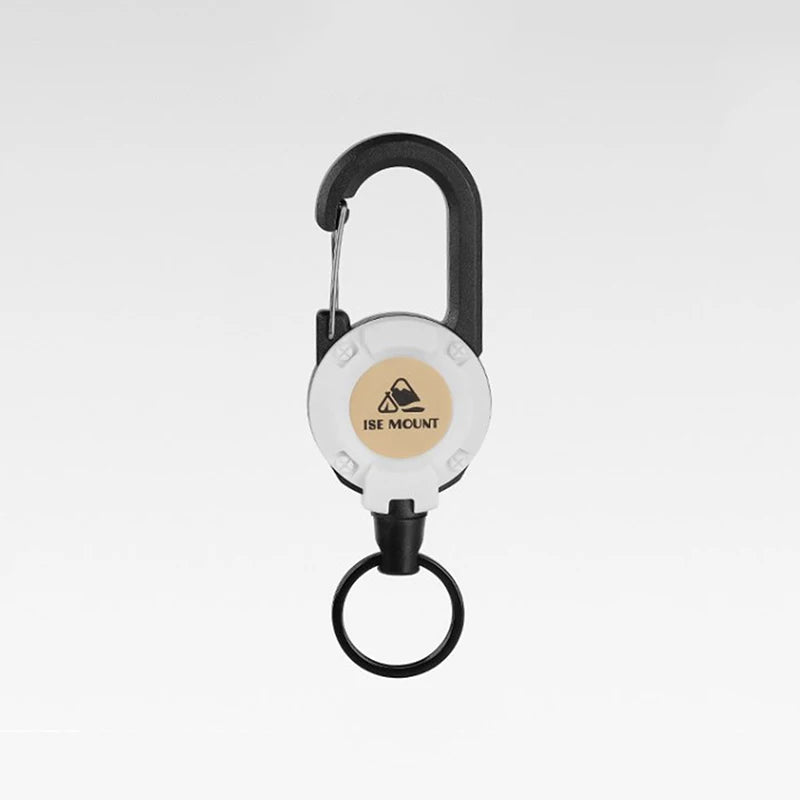 Anti-theft Metal Easy-to-pull Buckle Rope Elastic Keychain Retractable Key Ring Anti Lost Ski Pass ID Card Oasis Select White