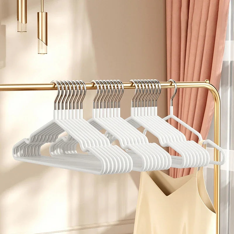 10pcs I KNOW Custom Color Waterproof 10PCS PVC Hanger 40CM Household Non-slip High Quality Metal PVC Colorful Clothes Hanger Oasis Select 10pcs white