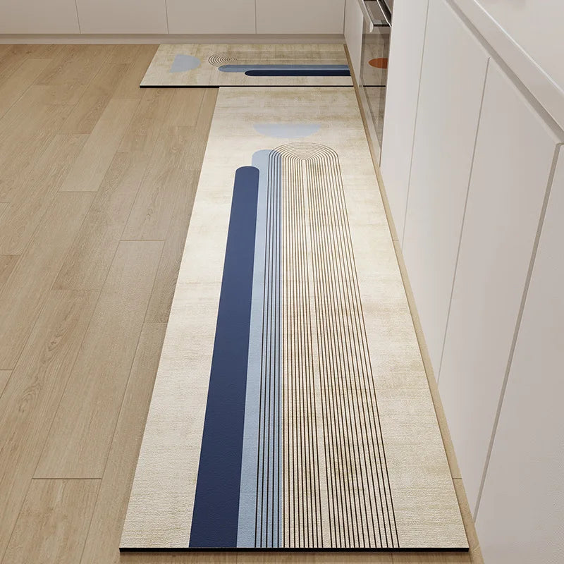 Minimalist geometric diatomaceous earth mat for household anti slip foot mat, water absorption and anti drop kitchen mat Oasis Select 04 50X80cm