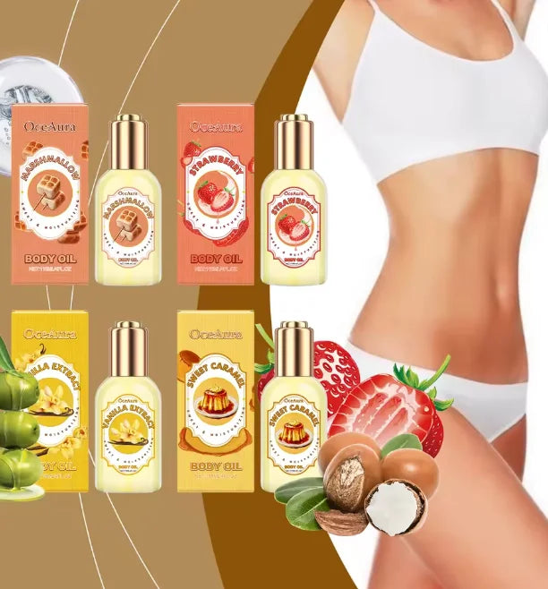 OceAura Strawberry Body Massage Oil – Moisturizing & Relaxing Body Massage Oil Oasis Select