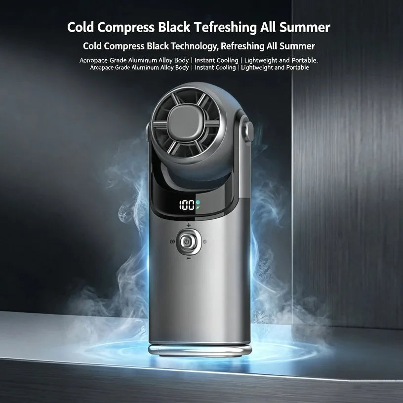 2026 Upgraded 3In1 Cooling Fan 100 Speed 3600mAh LED Display Handheld Neck Desktop Ice Feel Turbo Fan For Outdoor Travel Office Oasis Select