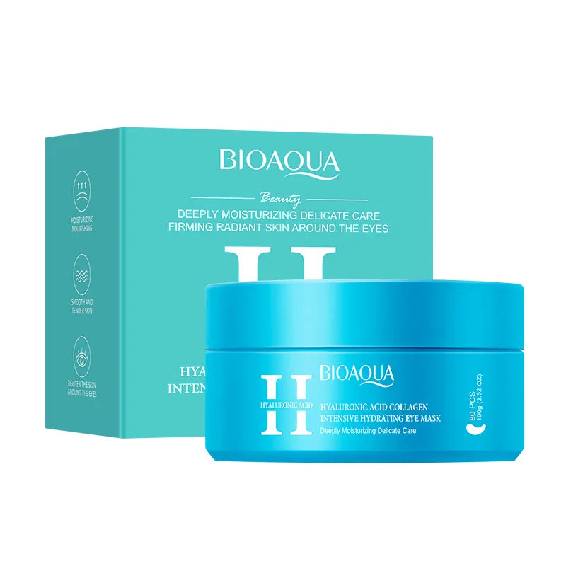 Bioaoua Collagen Eye Patches 80 Pcs – Hydrating & Brightening Eye Mask Patches Oasis Select Sliver