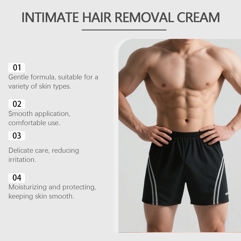 East Moon Men's Hair Removal Cream – Gentle & Non-Irritating, No Redness, No Dark Spots Left, Slows Hair Growth, Easy to Use Oasis Select