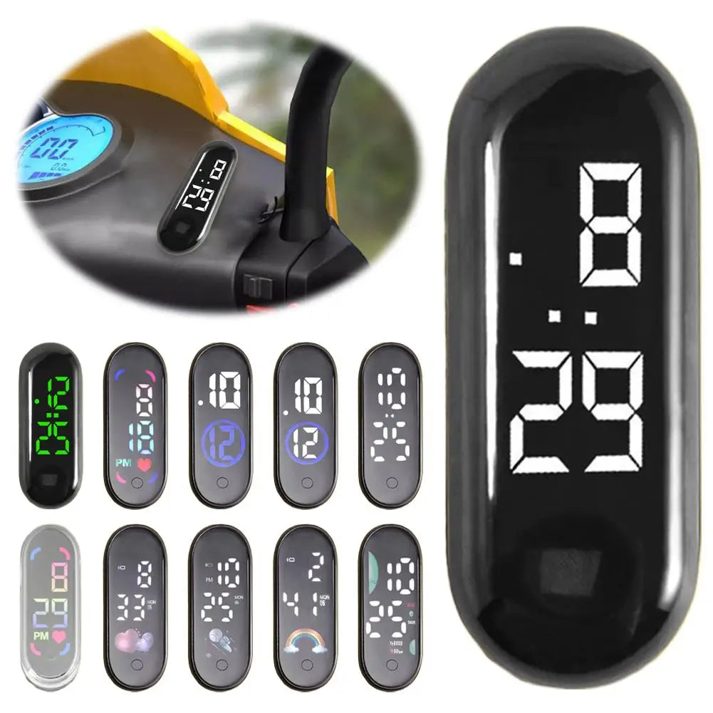 Luminous Motorcycle Car Clock Auto Internal Stick-On Mini Sport Waterproof Watch Mechanics Led Clocks Auto Ornament Accessories Oasis Select