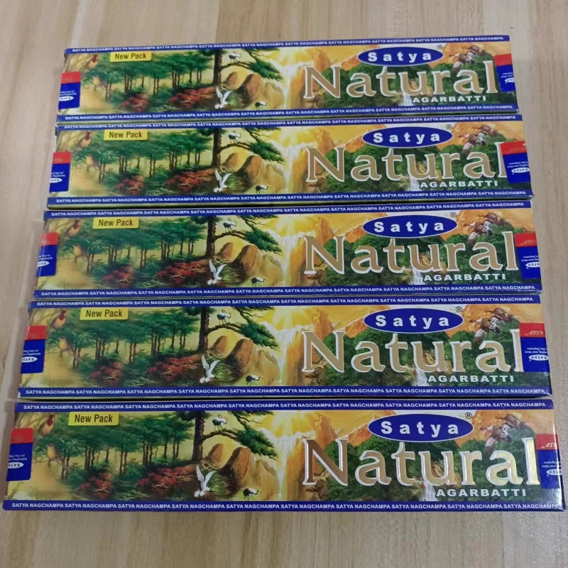 5BOX NAG Champa Incienso Satya Incense Collection Satya Handmade Sticks with Flavors Refreshing Medicinal Aromas Home Fragrances Oasis Select NATURAL 5 small box
