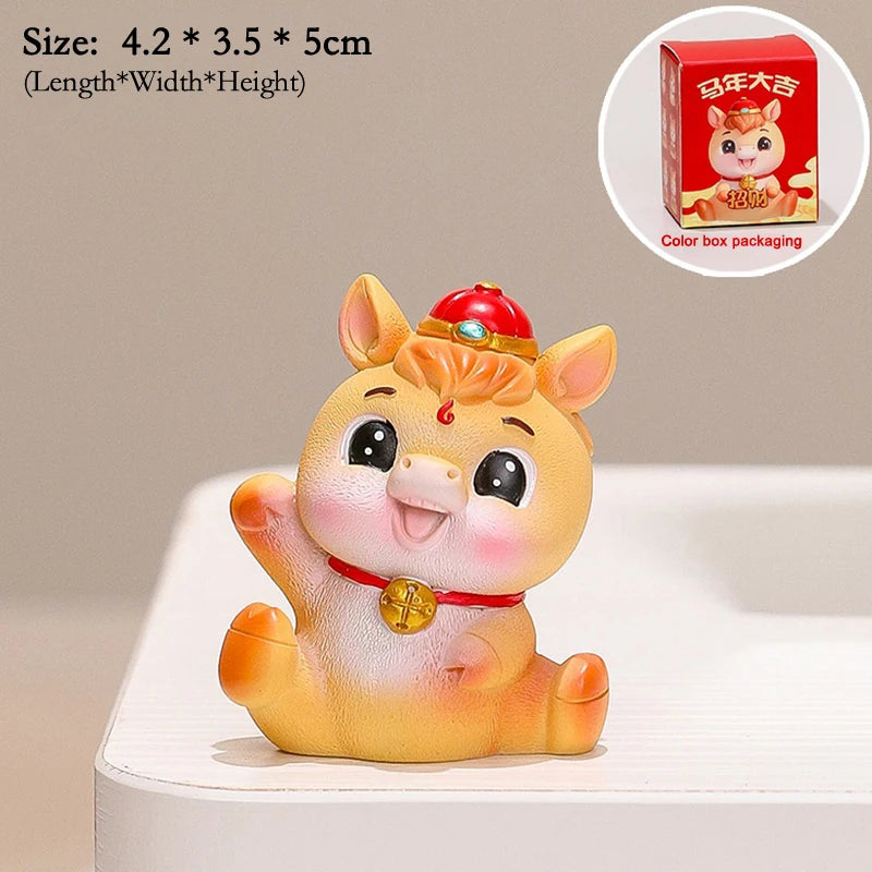 2026 Year of The Horse Table Decoration Charming Pony Accessory Lucky New Year Gift and Cute Car Decor DIY Craft Oasis Select A9