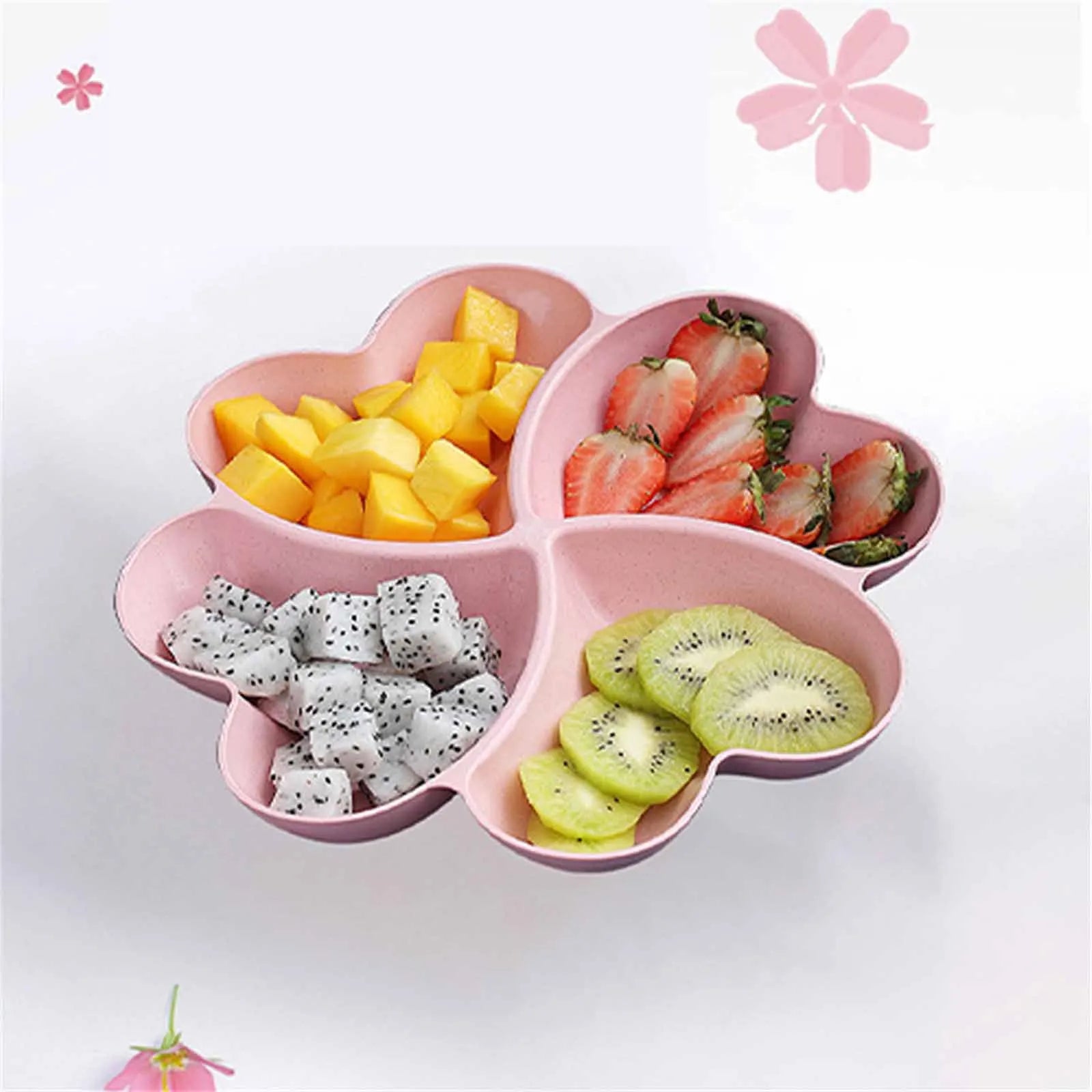 Four-Leaf Clover Snack Plate – Heart Compartment Fruit Tray Serving Snack Tray Oasis Select