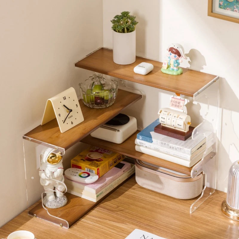 Solid wood bookshelf Corner shelf Student desk storage rack Simple desk storage rack Household desk bookcase Oasis Select