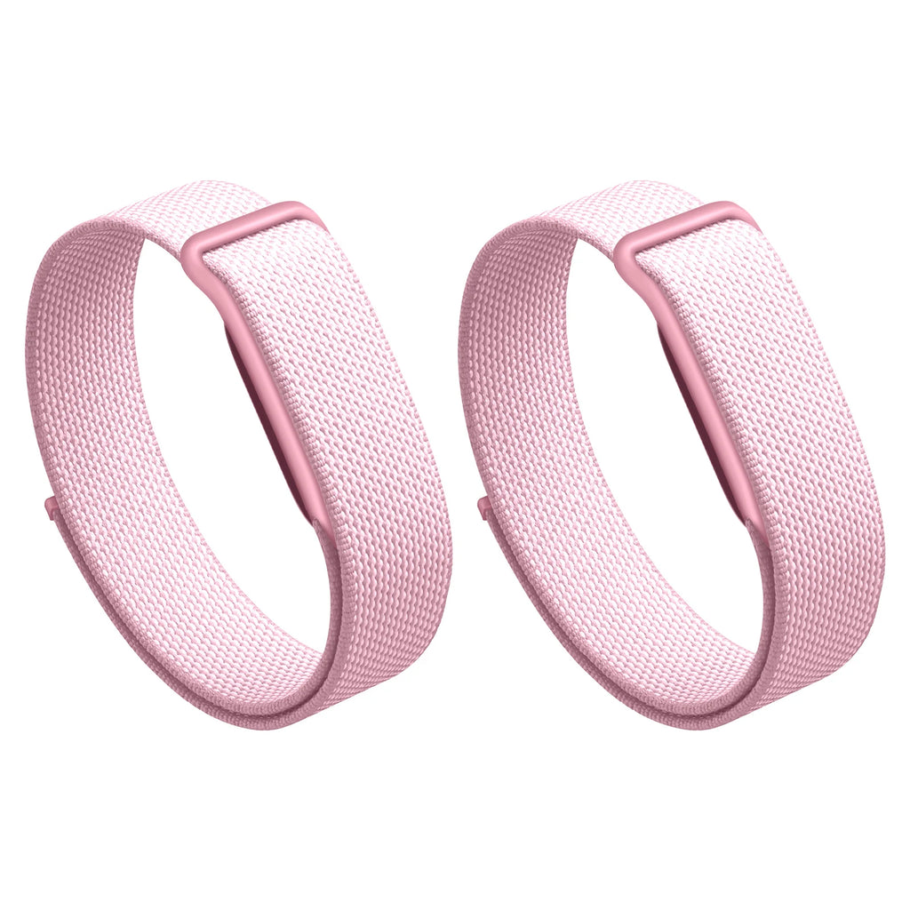 Woven Nylon Band Fitbit Air Strap Breathable Braided Watch Plastic Oasis Select 2pcs pink