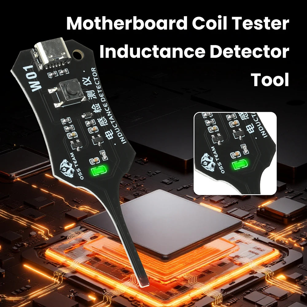 W01 Type-C Inductance Tester Motherboard Coil Tester for Mobile Phone Component Fault Detection and Diagnosis Repair Oasis Select