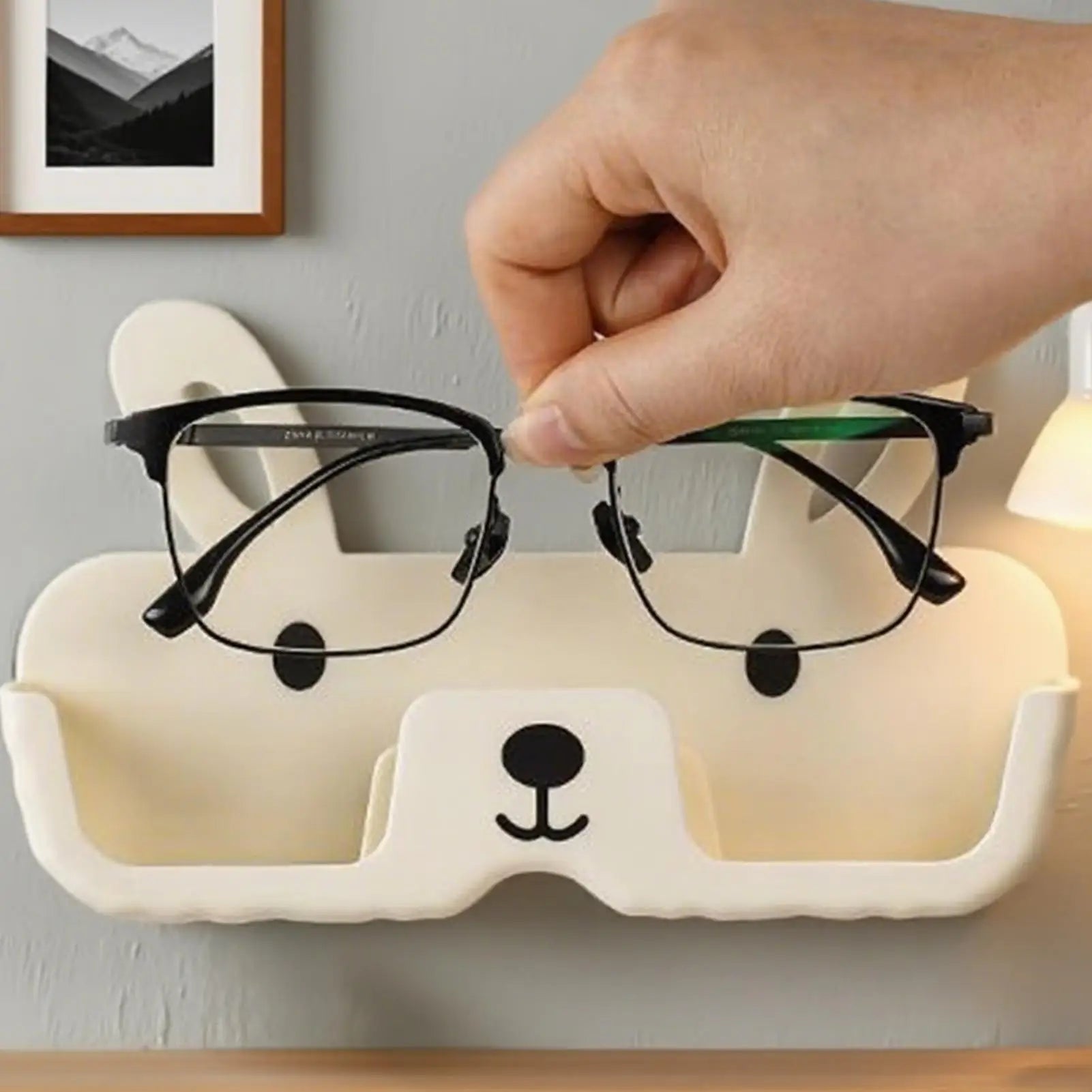 Sunglasses Organizer Wall Wall-Mounted Glasses Rack No Drilling Rabbit-shaped Sunglass Rack for Home Wardrobe Vanity Bedroom Oasis Select