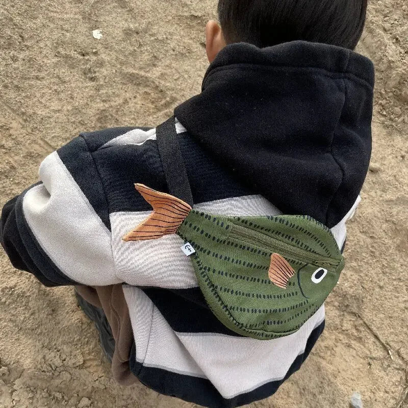 Adorable Tropical Fish Waist Pack for Kids Green Water-Resistant Coin Purse Crossbody Bag for Boys & Girls Oasis Select