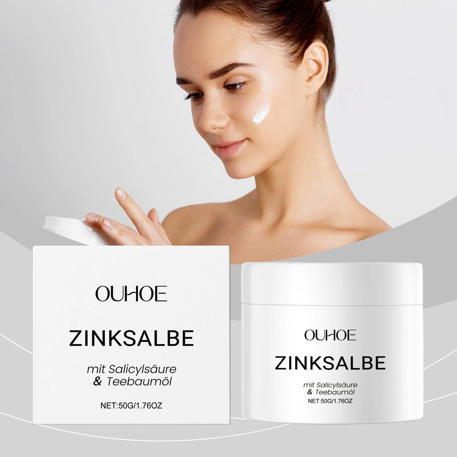 OUHOE Zinc Acne Cream – Pimple Marks, Pores & Oil Control 50g Acne Treatment Cream Oasis Select