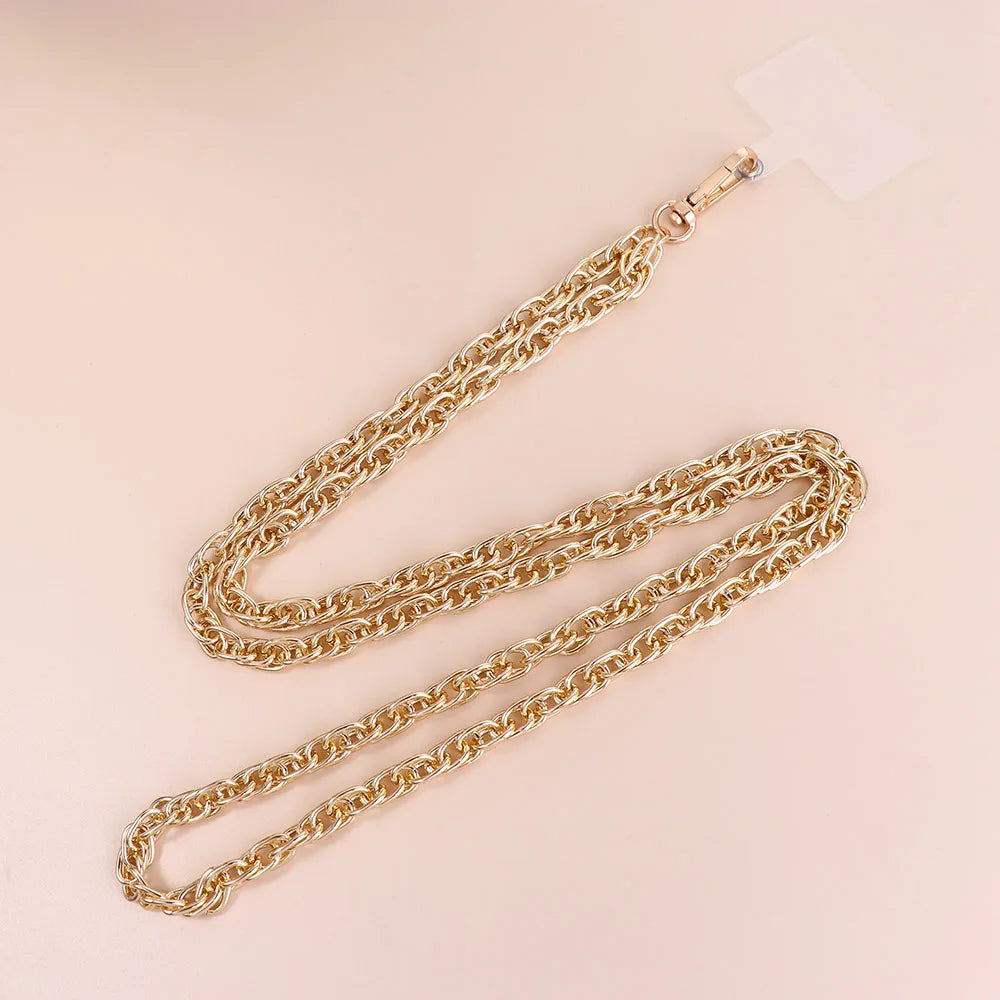 Long Phone Straps Anti-lost Lanyard Mobile Phone Accessories Crossbody Chain Metal for Women Phone Case Hanging Cord Oasis Select 9mm double o chain