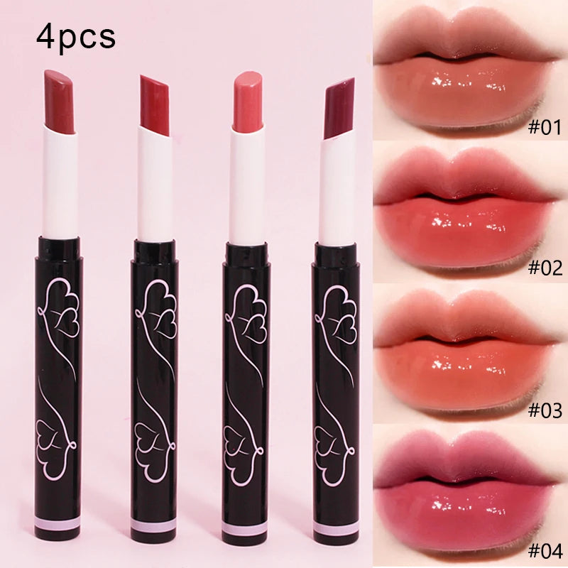 OMGA Vitality Girl Solid Lip Gloss Set – 4 Vibrant Colors Solid Lip Gloss Set Oasis Select 4pcs