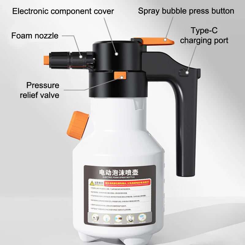 2L Professional Electric Foam Sprayer Motorized Handheld High Pressure Snow Foam Car Wash Sprayer For Car Wash Accessories Oasis Select